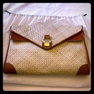 Dillard’s Leather and Straw made in Italy handbag